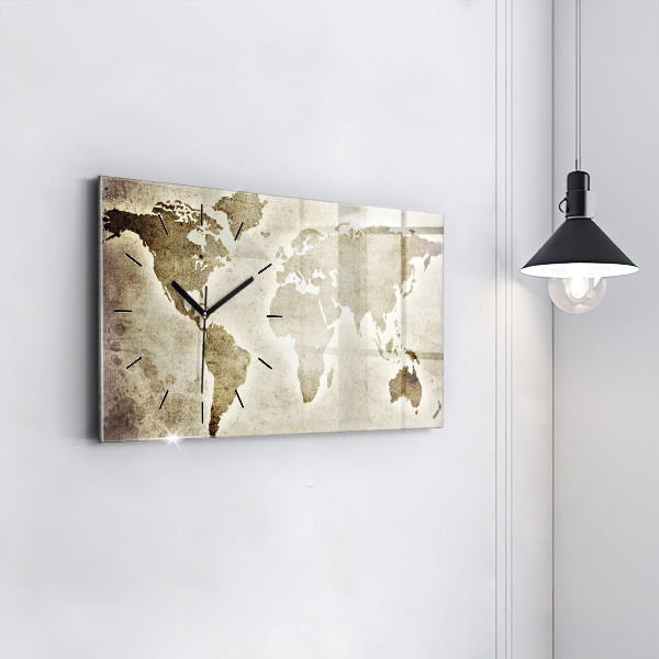 Horloge rectangulaire horizontale Carte du monde