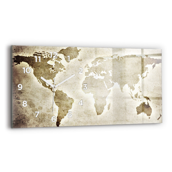 Horloge rectangulaire horizontale Carte du monde