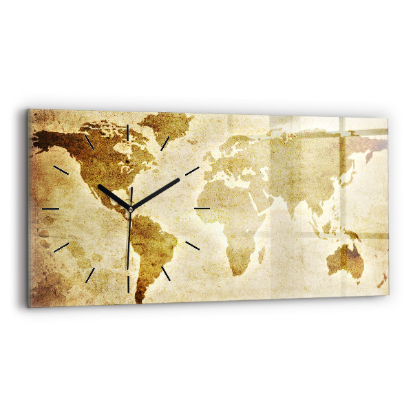 Horloge rectangulaire horizontale Carte du vieux monde
