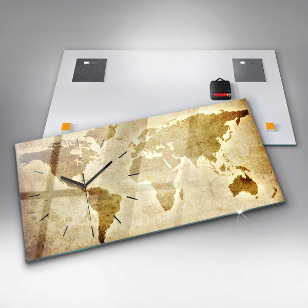 Horloge rectangulaire horizontale Carte du vieux monde
