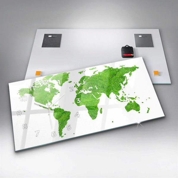 Horloge rectangulaire horizontale 'Carte de l''herbe verte'