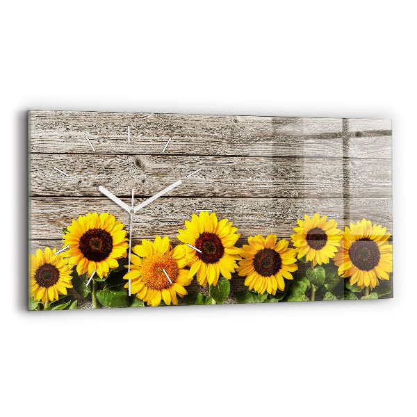 Horloge rectangulaire horizontale Tournesols