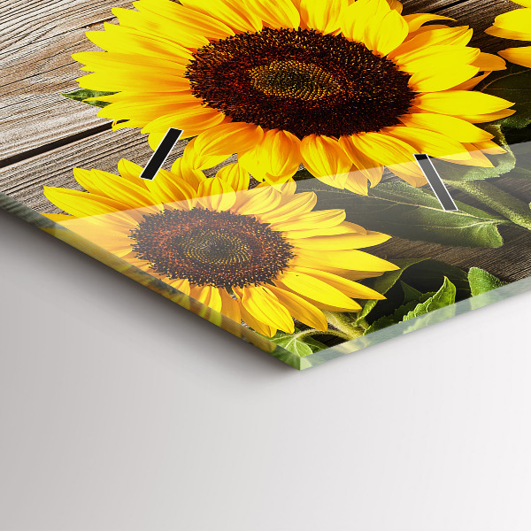 Horloge rectangulaire horizontale Tournesols