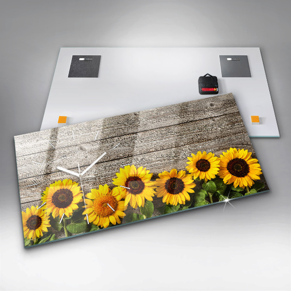 Horloge rectangulaire horizontale Tournesols