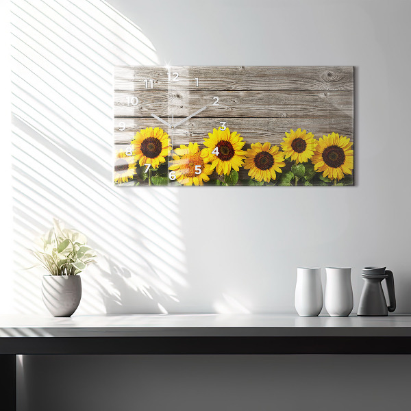 Horloge rectangulaire horizontale Tournesols