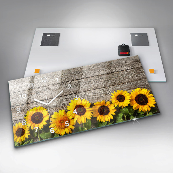 Horloge rectangulaire horizontale Tournesols