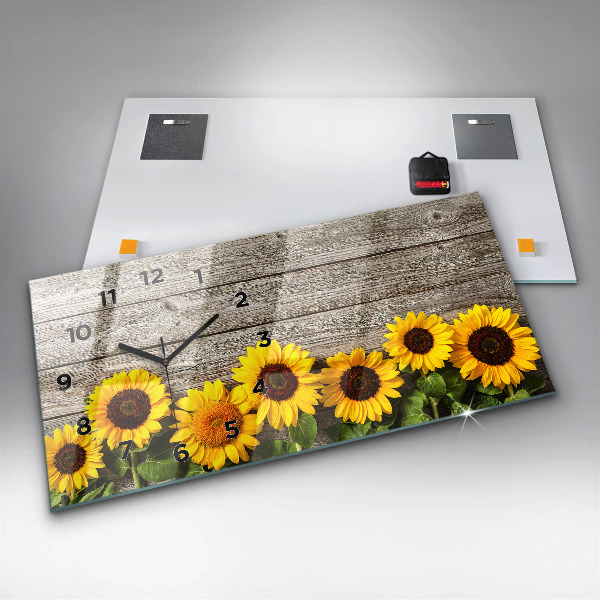 Horloge rectangulaire horizontale Tournesols