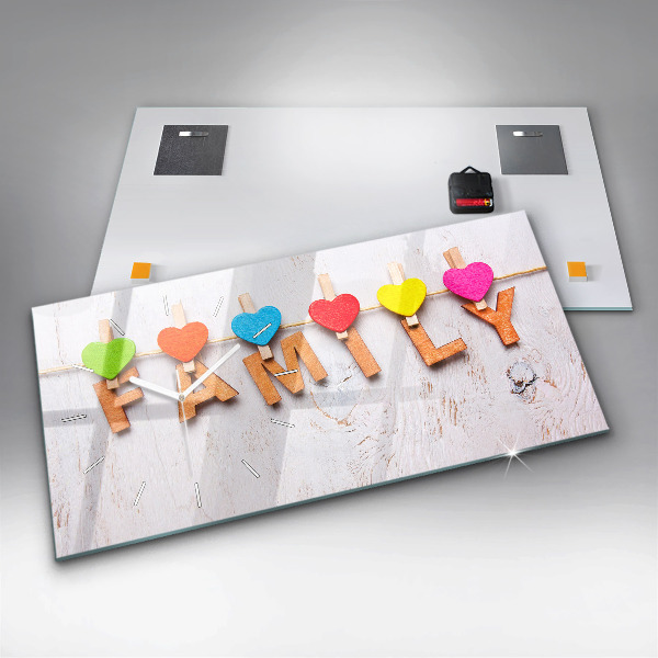 Horloge rectangulaire horizontale 'La famille d''inscriptions'