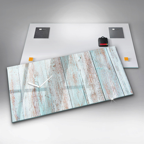 Horloge rectangulaire horizontale Bois pastel