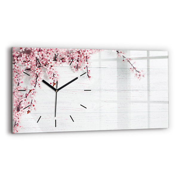Horloge rectangulaire horizontale Fleurs de printemps