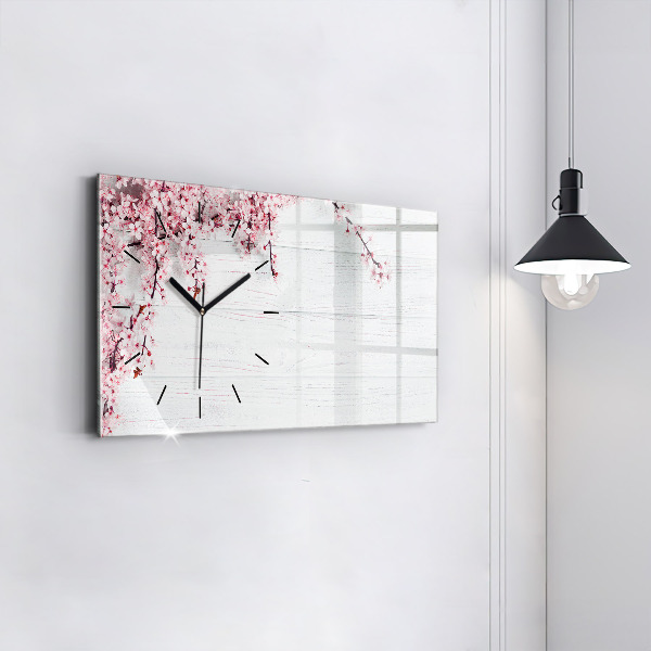 Horloge rectangulaire horizontale Fleurs de printemps