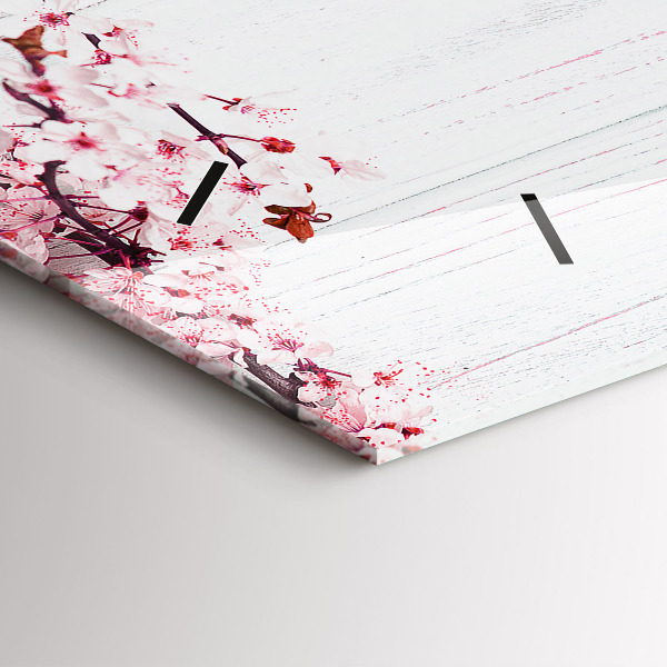 Horloge rectangulaire horizontale Fleurs de printemps