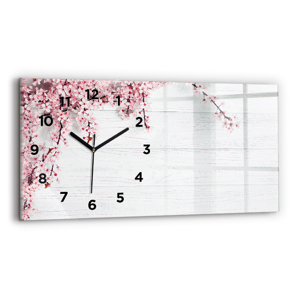 Horloge rectangulaire horizontale Fleurs de printemps