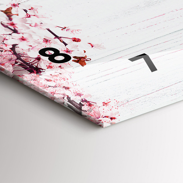 Horloge rectangulaire horizontale Fleurs de printemps