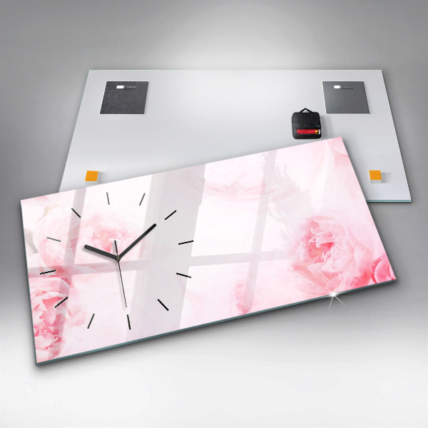 Horloge rectangulaire horizontale Fleurs en fleurs