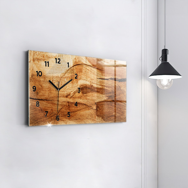 Horloge rectangulaire horizontale Texture du bois