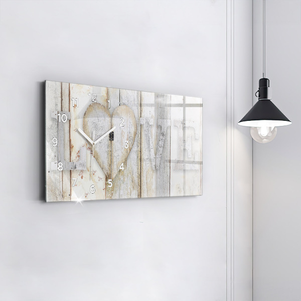 Horloge rectangulaire horizontale 'L''inscription amour'