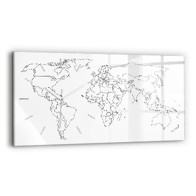 Horloge rectangulaire horizontale Carte du monde
