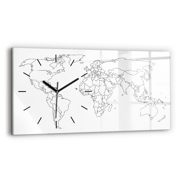 Horloge rectangulaire horizontale Carte du monde