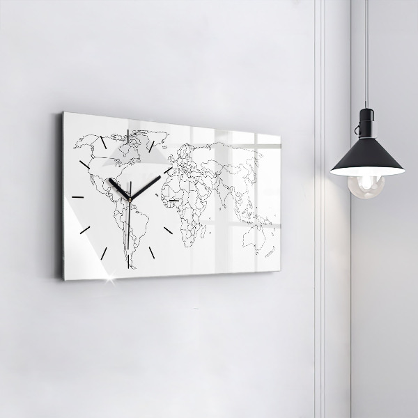 Horloge rectangulaire horizontale Carte du monde