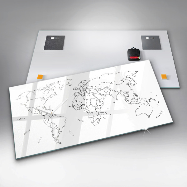 Horloge rectangulaire horizontale Carte du monde