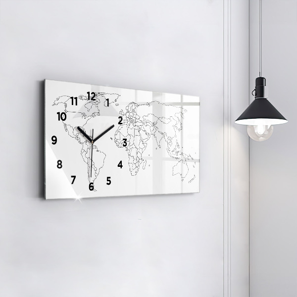 Horloge rectangulaire horizontale Carte du monde
