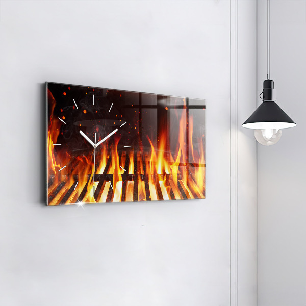 Horloge rectangulaire horizontale Gril