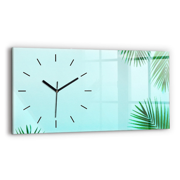 Horloge rectangulaire horizontale feuilles de palmier