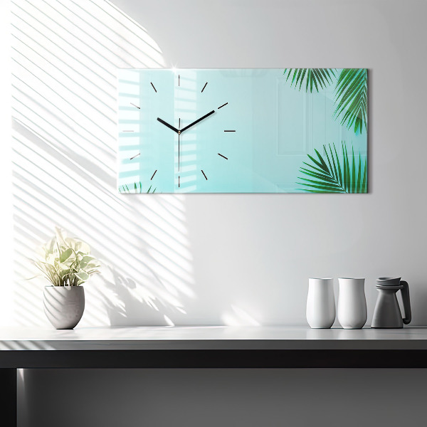 Horloge rectangulaire horizontale feuilles de palmier