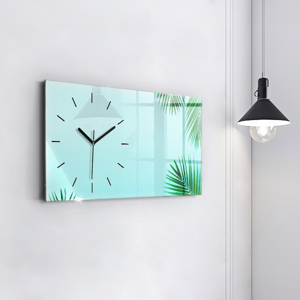 Horloge rectangulaire horizontale feuilles de palmier