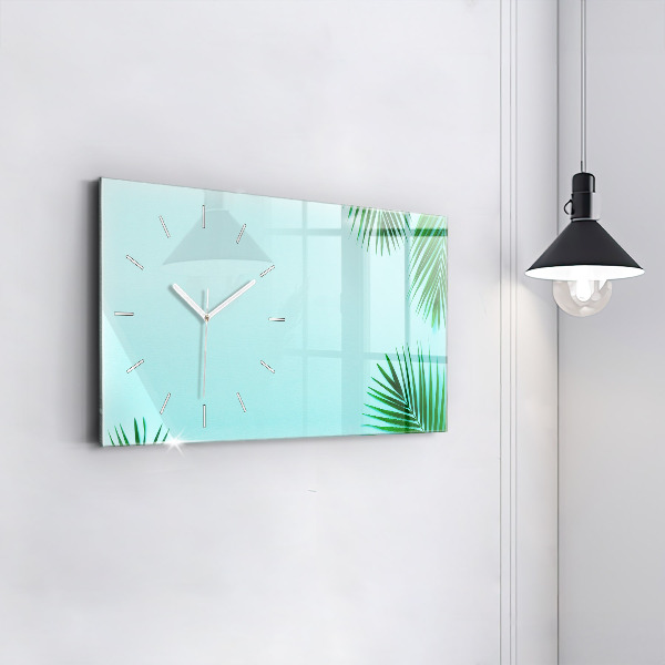 Horloge rectangulaire horizontale feuilles de palmier