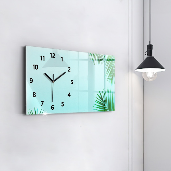 Horloge rectangulaire horizontale feuilles de palmier