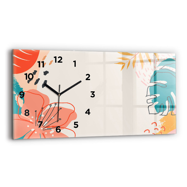 Horloge murale horizontale plantes hawaïennes