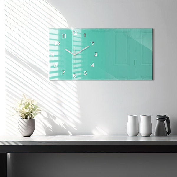 Horloge murale horizontale Couleur turquoise