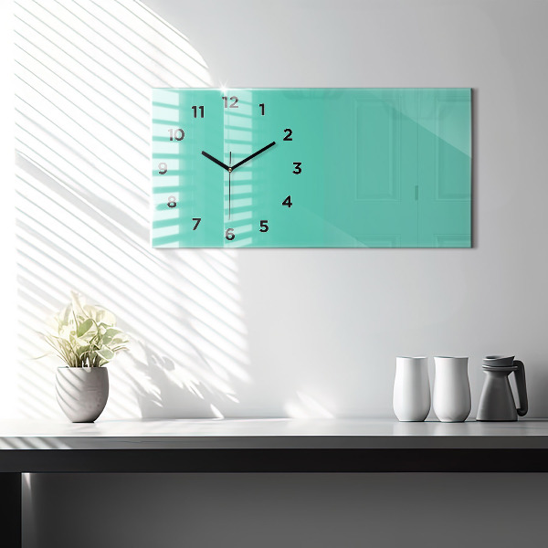 Horloge murale horizontale Couleur turquoise