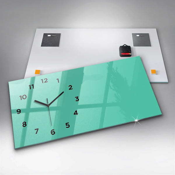 Horloge murale horizontale Couleur turquoise