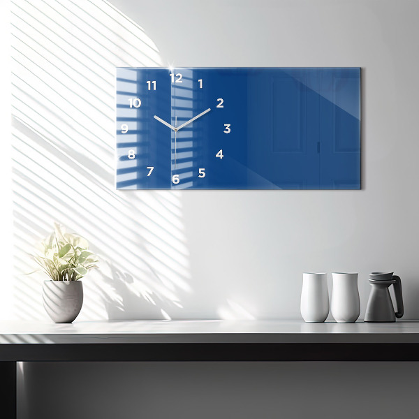Horloge murale horizontale Couleur bleue