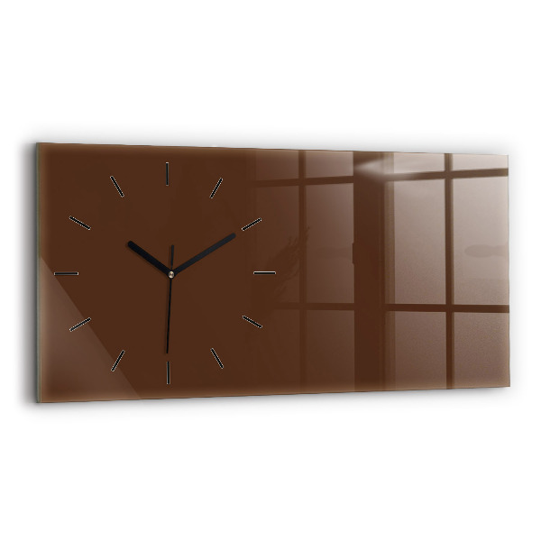 Horloge murale horizontale Couleur marron
