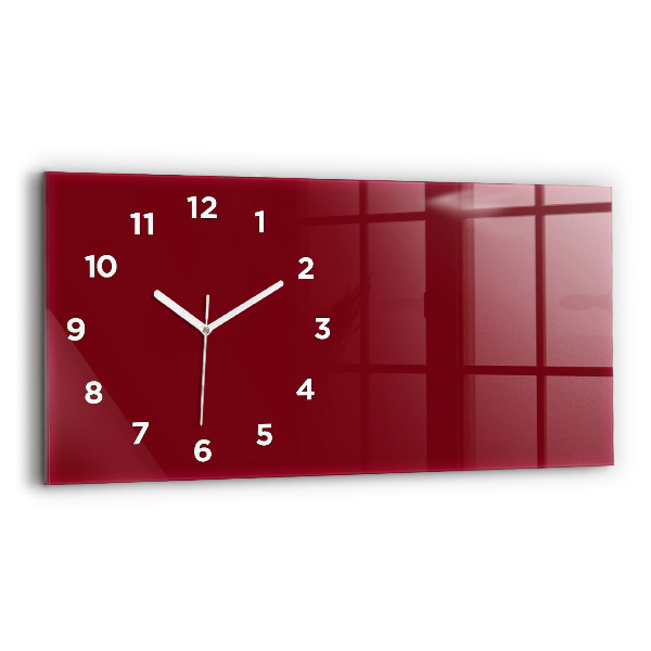 Horloge murale horizontale Couleur bordeaux