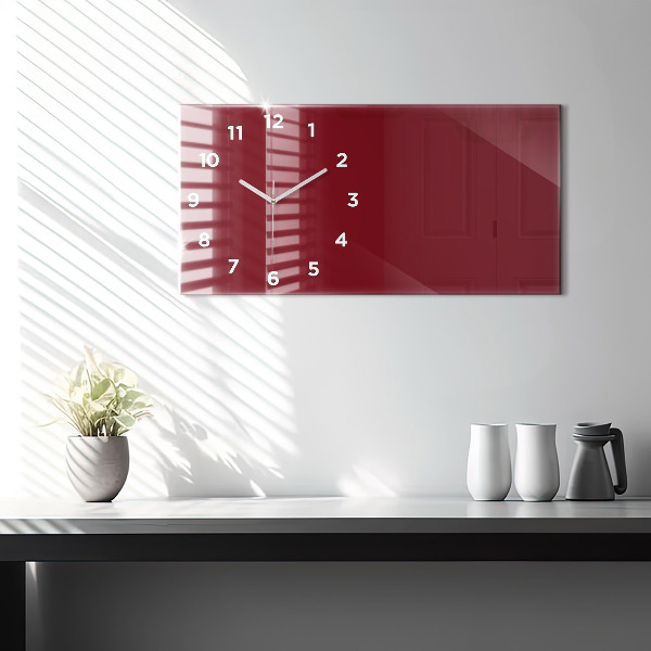 Horloge murale horizontale Couleur bordeaux