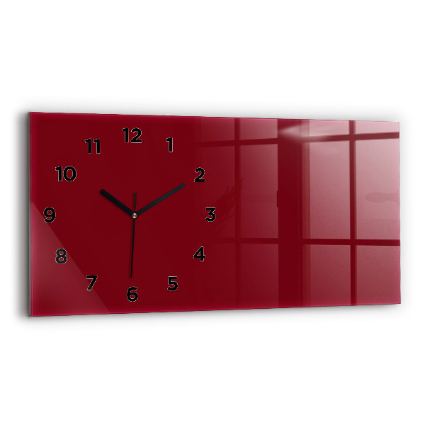 Horloge murale horizontale Couleur bordeaux