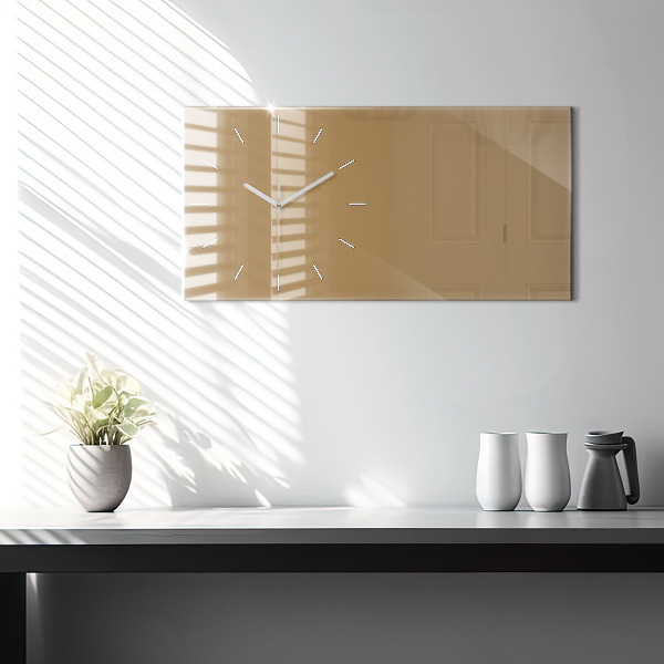 Horloge murale horizontale Couleur beige foncé