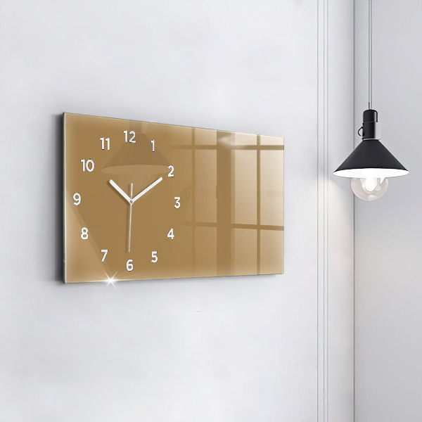 Horloge murale horizontale Couleur beige foncé
