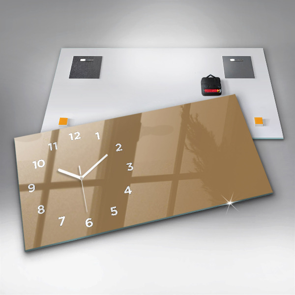 Horloge murale horizontale Couleur beige foncé