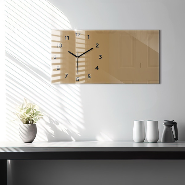 Horloge murale horizontale Couleur beige foncé