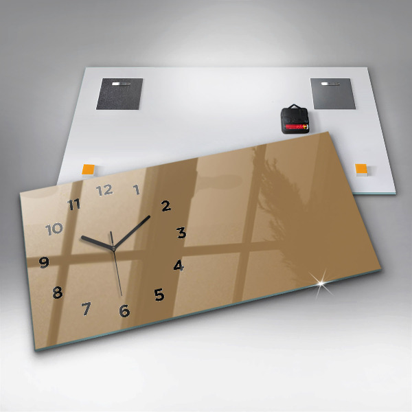 Horloge murale horizontale Couleur beige foncé