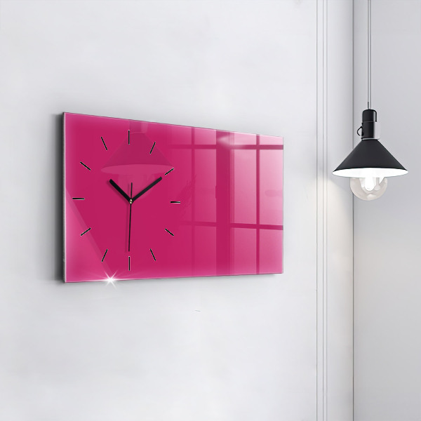 Horloge murale horizontale Couleur rose vif