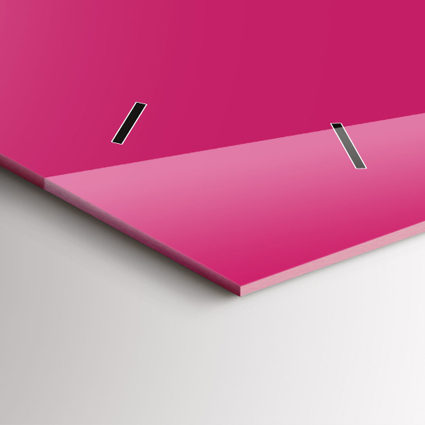 Horloge murale horizontale Couleur rose vif