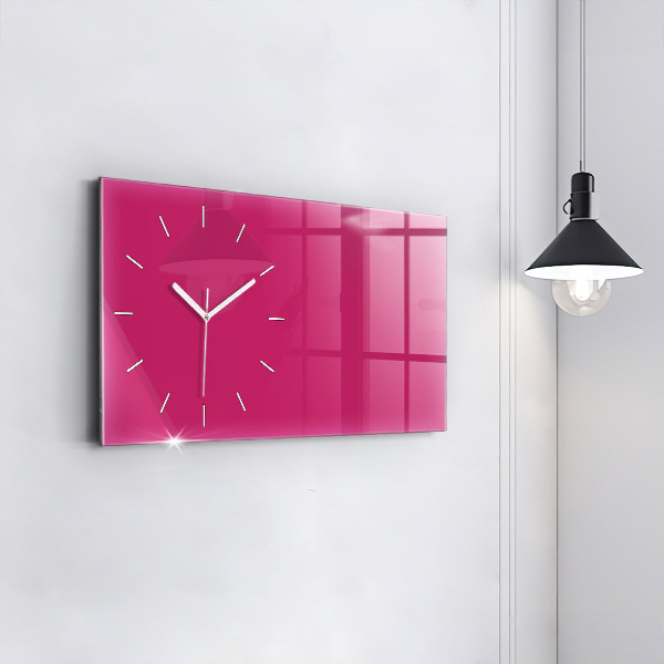 Horloge murale horizontale Couleur rose vif