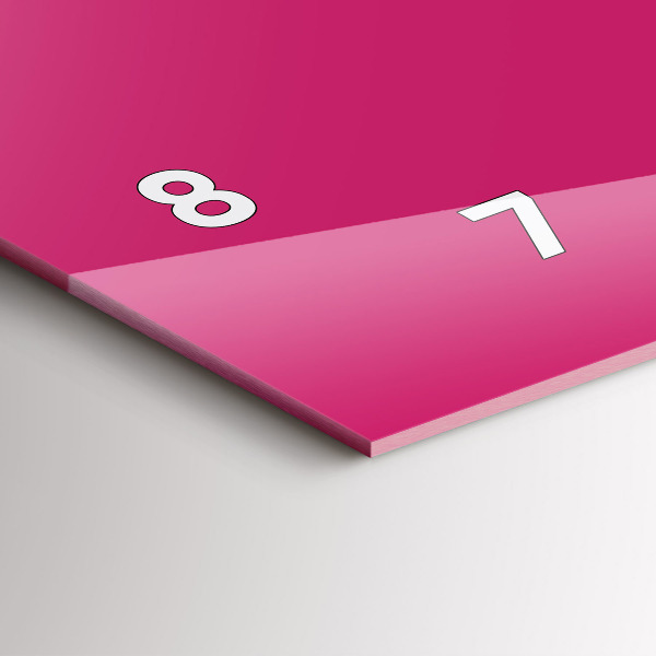 Horloge murale horizontale Couleur rose vif